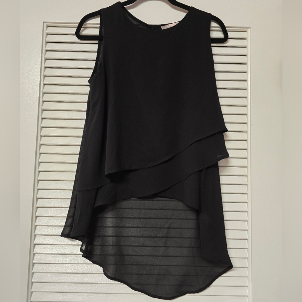 Forever 21 - Black Sheer Lightweight High-Low Sleeveless Top